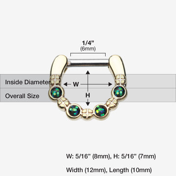 Detail View 1 of Golden Aurea Sparkle Septum Clicker -Black